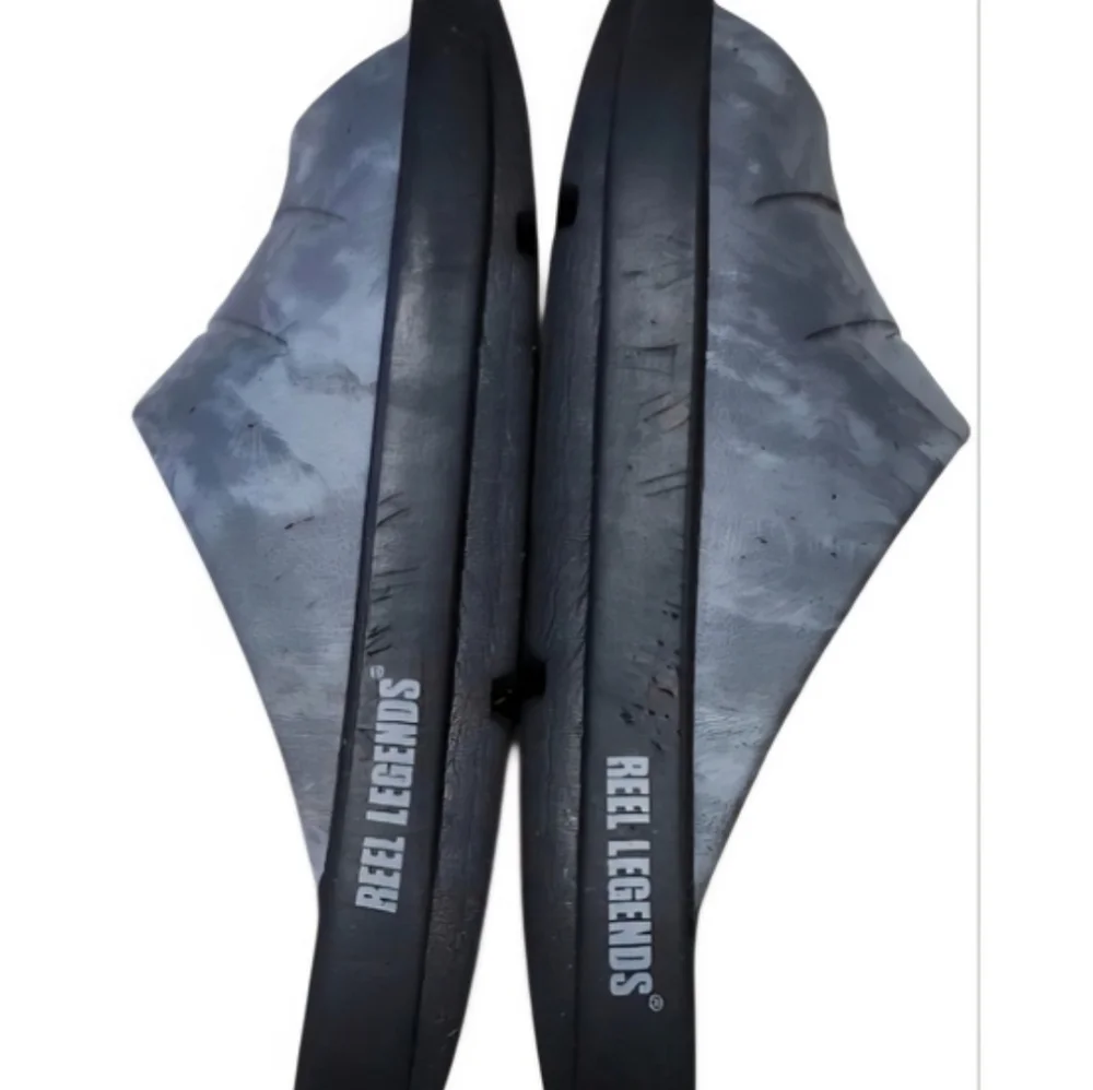 Reel Legends Gray and Black Slide Sandals